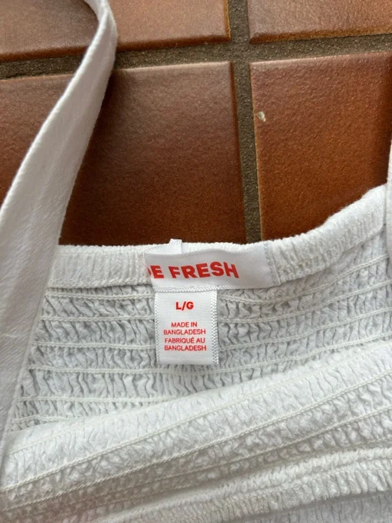 Joe Fresh White Tiered Smocked Midi Sundress - Picture 4 of 6